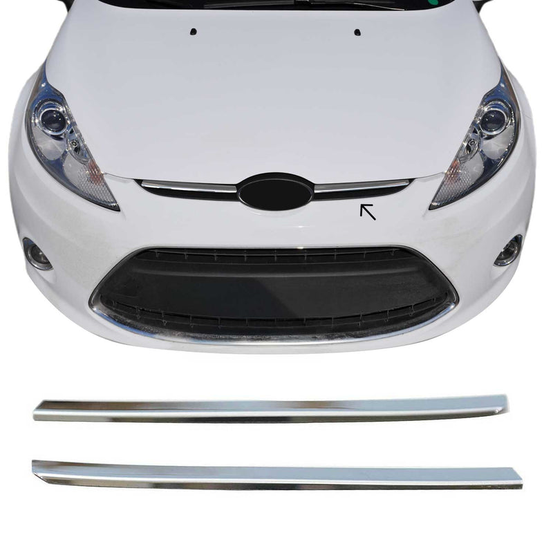 Moulure de Grille de Calandre pour Ford Fiesta 2008-2019 Chromé 2Pcs