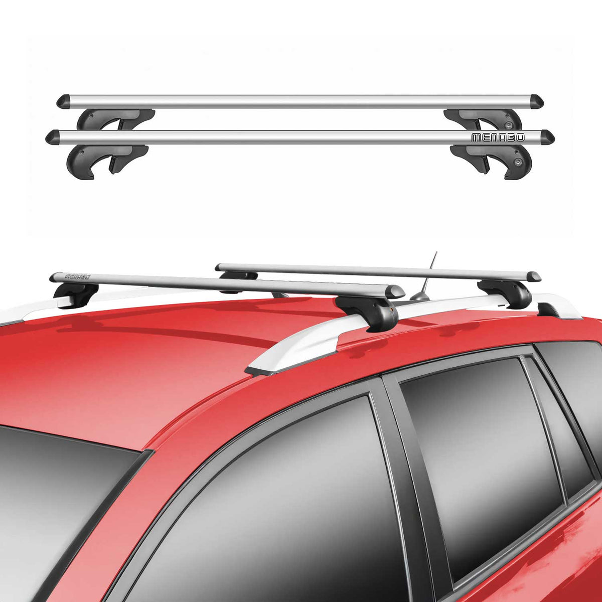 Barres de toit transversales pour Hyundai Sante Fe 2006-2012 90kg Aluminium Gris