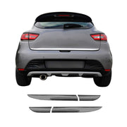 Cadre de phare Arrière pour Renault Clio IV 2012-19 en acier inox Chromé Foncé