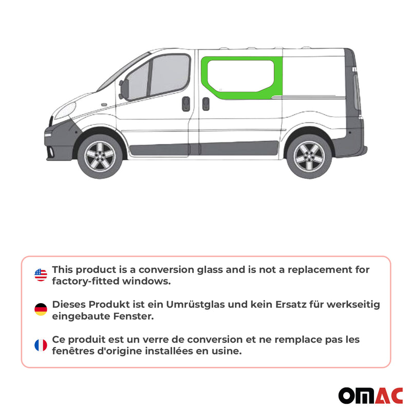 Vitre de Porte pour Opel Vivaro 2001-2014 L1/L2 Avant Gauche Porte coulissante