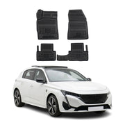 Tapis de sol pour Peugeot 308 2021-2027 Noir 3D en Caoutchouc TPE 4Pcs
