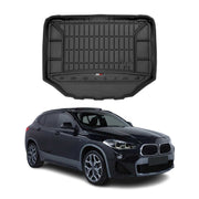 OMAC Tapis de coffre caoutchouc pour BMW X2 F39 2018-2023 Noir Premium