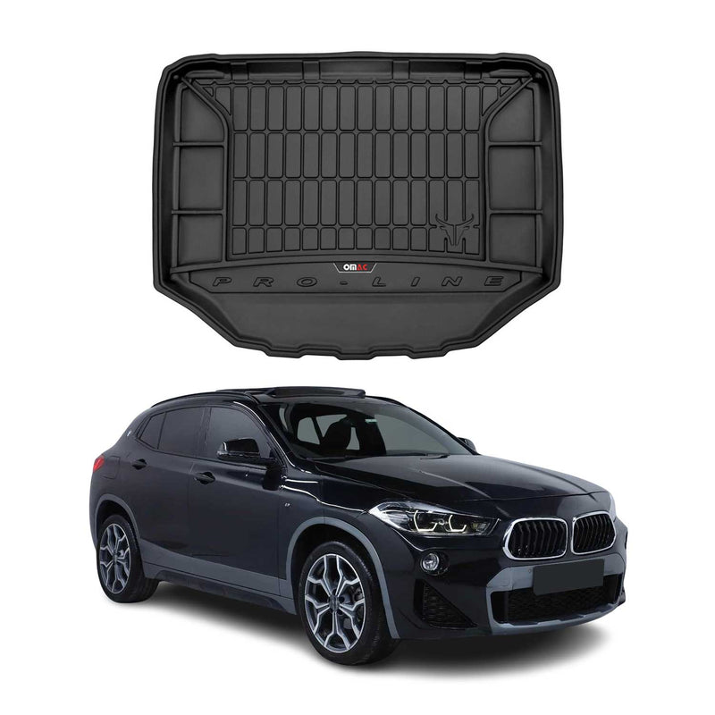 OMAC Tapis de coffre caoutchouc pour BMW X2 F39 2018-2023 Noir Premium