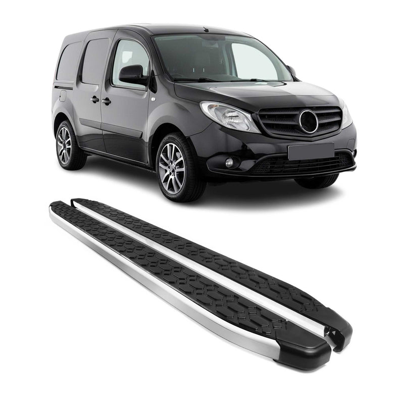 Marchepieds Latéraux pour Mercedes Citan 2012-2021 Gris Noir Aluminium 2Pcs