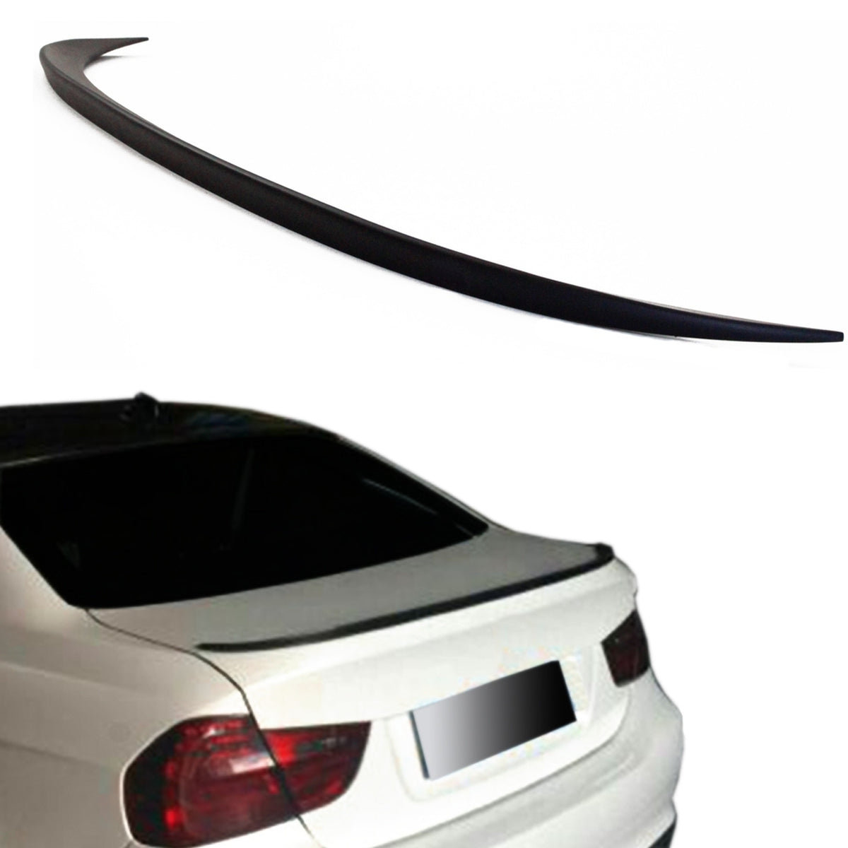JOM Becquet Arrière & Spoiler de Toit pour BMW Série 3 E90 Berline 2005-2011 Noir Mat mit ABE Typ 2 Type 2