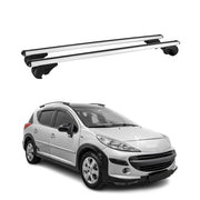 Barres de toit Transversales pour Peugeot 207 Break 2007-2013 Aluminium Argent