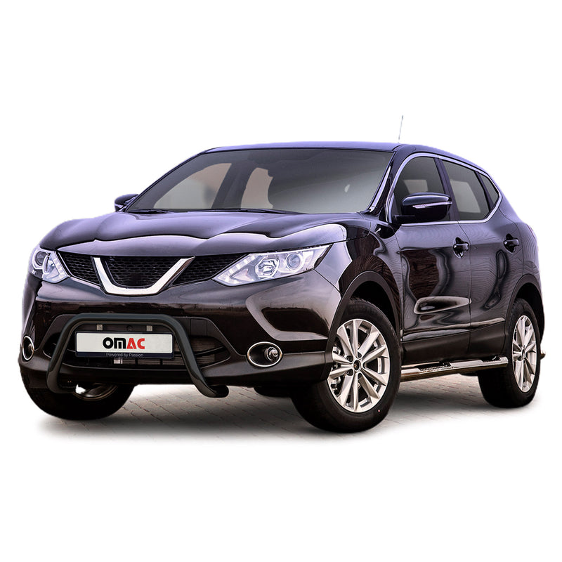 Pare-Buffle Avant Pour Nissan Qashqai 2013-2017 Acier Inoxy Noir