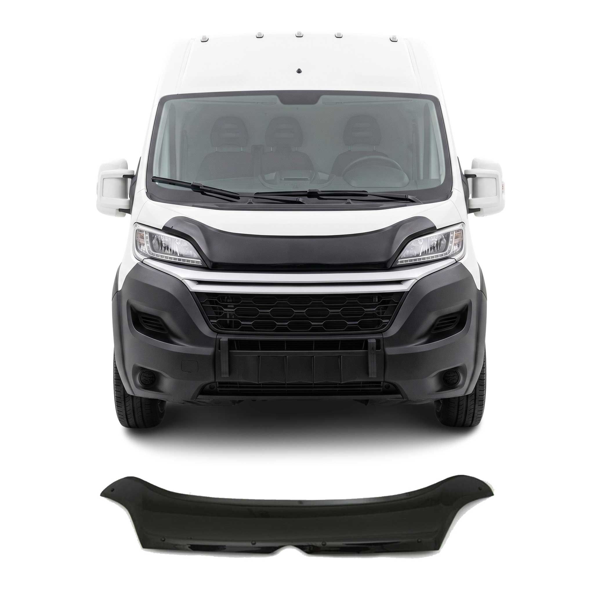 Deflecteurs d'air capot de voiture pour Citroen Jumper 2014-2026 Acrylique Noir