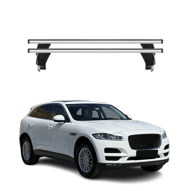 Menabo Barres de toit Transversales pour Jaguar F-Pace 2016-2025 Gris ABE 2x