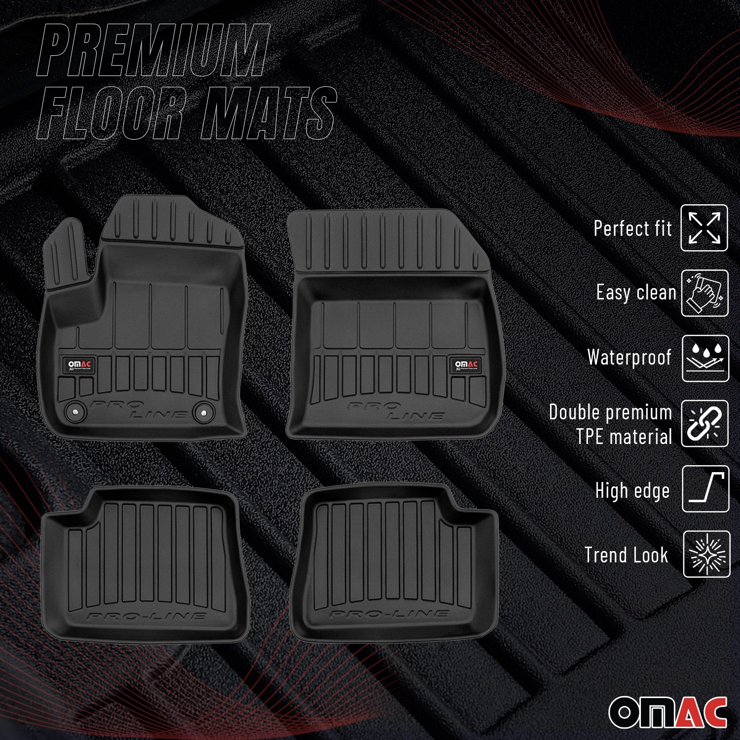 Tapis de Sol pour DS DS3 Crossback 2018-2022 TPE Noir