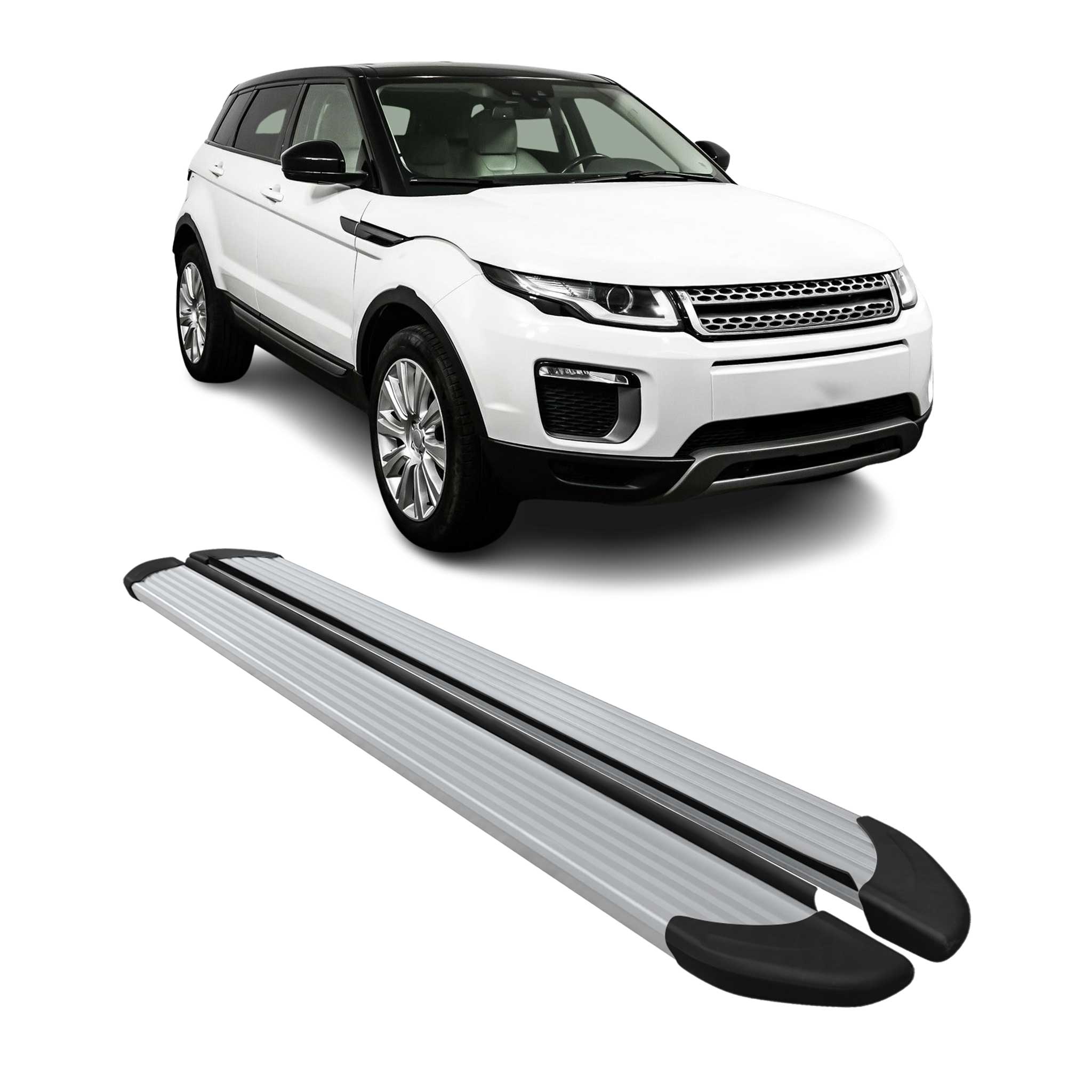 Marchepieds Latéraux pour Range Rover Evoque 2011-2018 Aluminium Argent 2Pcs