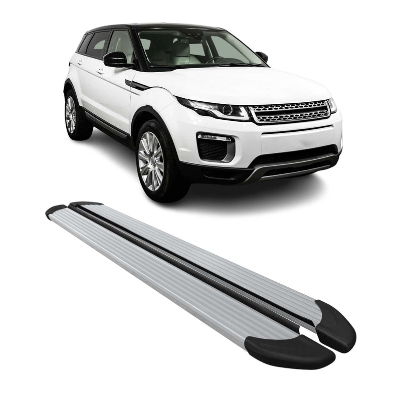Marchepieds Latéraux pour Range Rover Evoque 2011-2018 Aluminium Argent 2Pcs