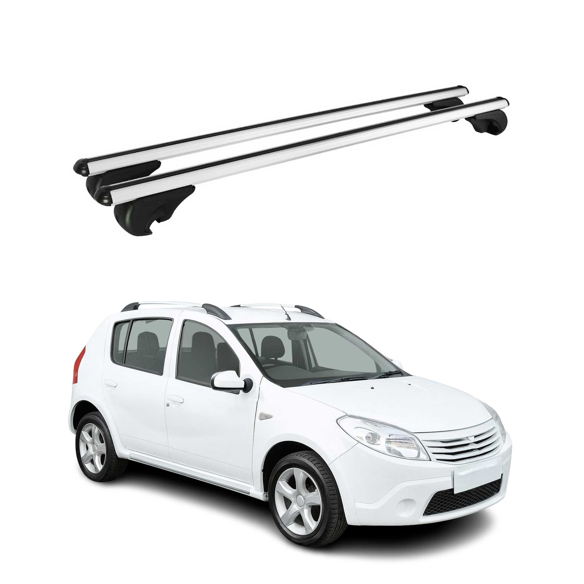 Barres de toit Transversales pour Dacia Sandero Stepway I 2009-2012 TÜV Gris 2x