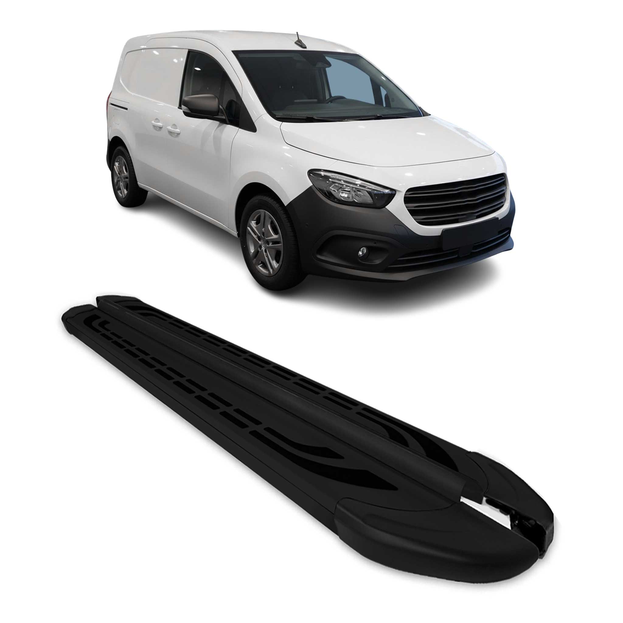 Marchepieds latéraux pédale pour Mercedes Citan W420 L1 2021-2026 Alu Noir 2Pcs