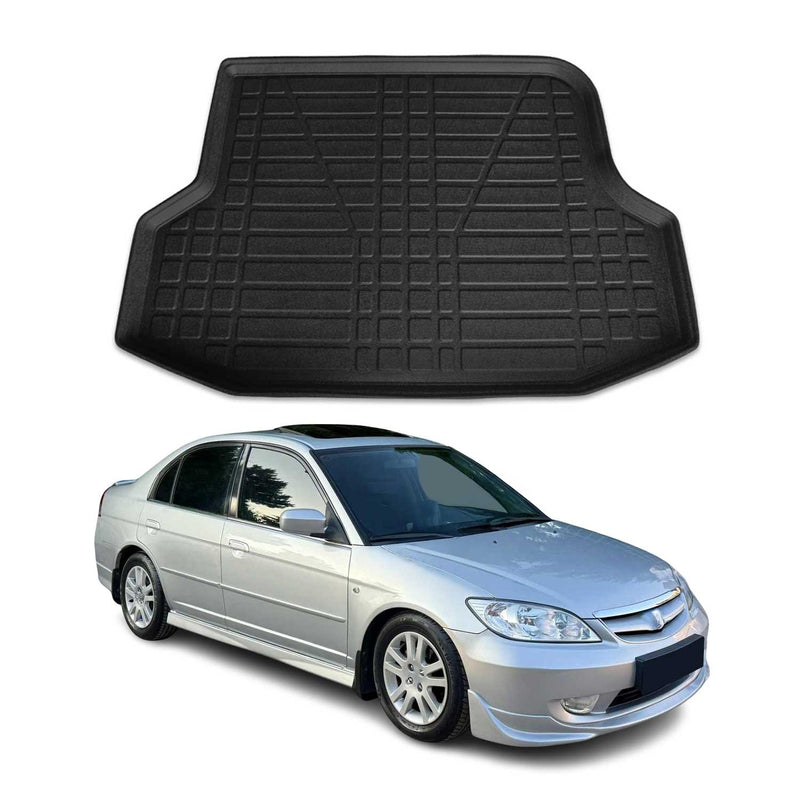 Tapis de Coffre pour Honda Civic 2002-2006 Berline en TPE Noir