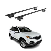 Barres de toit transversales ABE pour Kia Sorento XM 2009-2014 5 P Alu Noir 2x