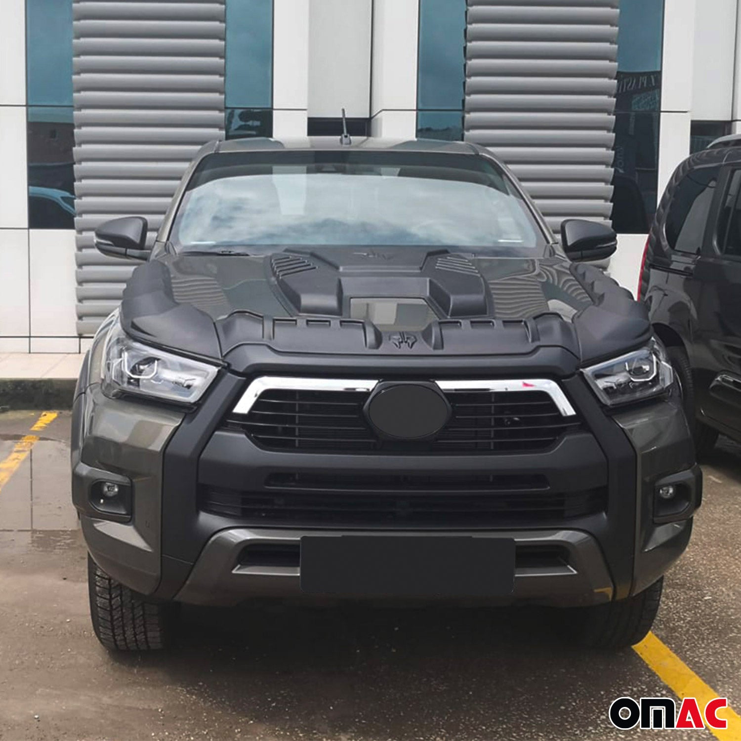 Déflecteur de Capot pour Toyota Hilux 2020-2025 en ABS Noir 3 Pcs