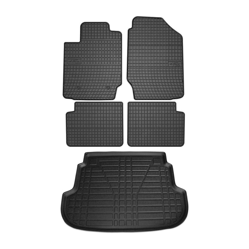 Kit Tapis de sol et coffre pour Toyota Corolla 2002-2007 TPE Noir