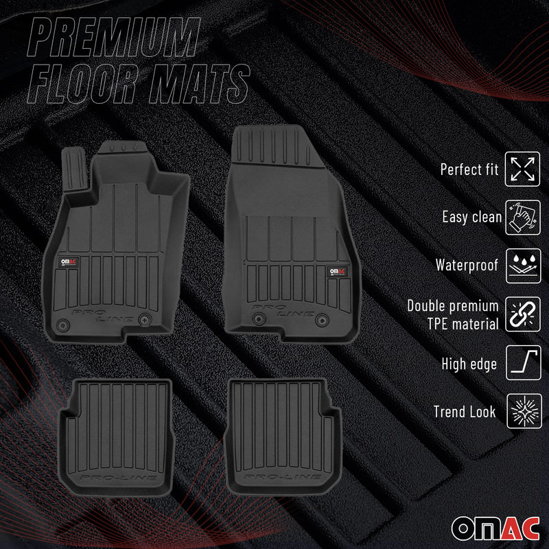 OMAC Tapis de sol caoutchouc pour Alfa Romeo Mito 2008-2018 Noir Premium