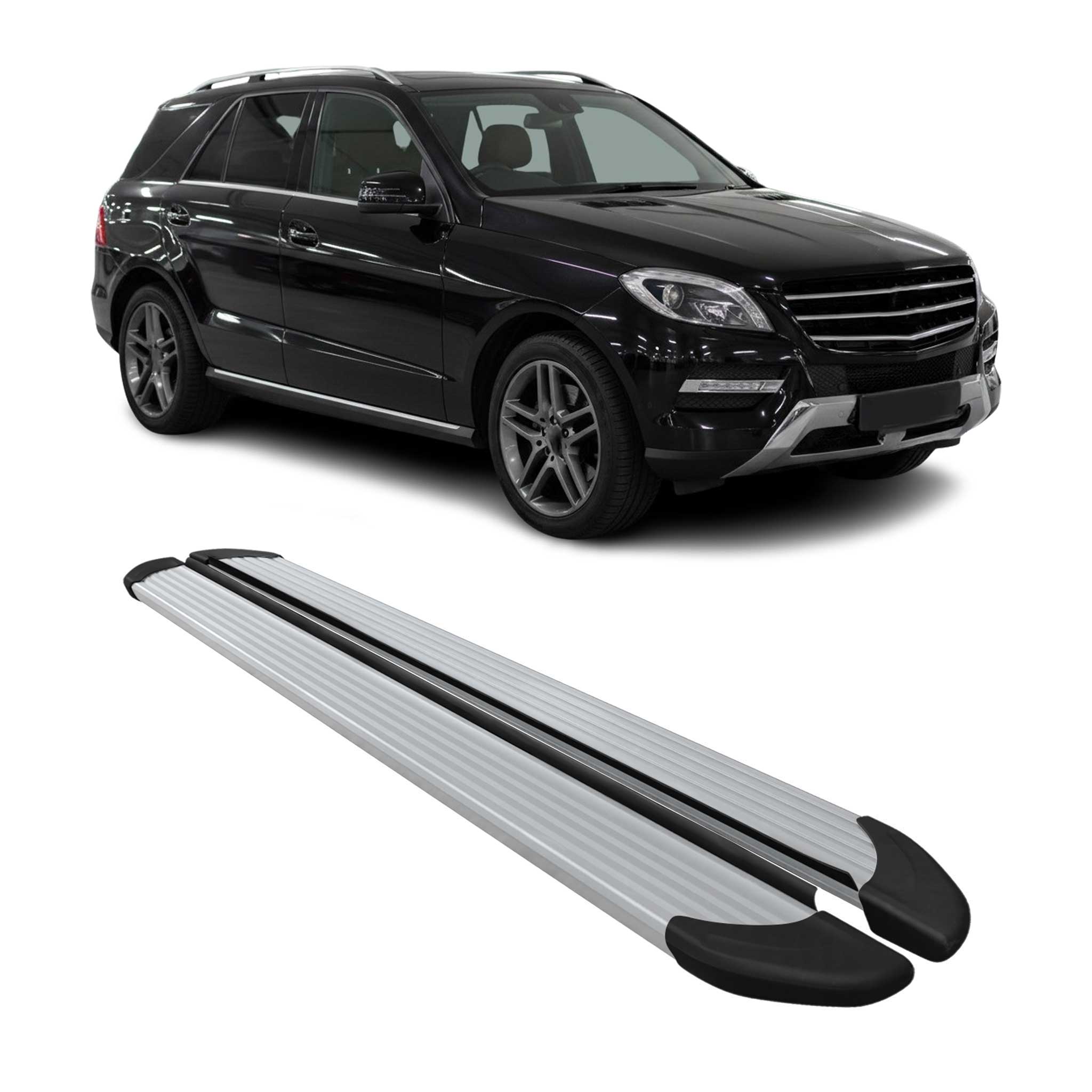 Marchepieds Latéraux pour Mercedes Classe M W166 2012-2019 Aluminium Argent 2Pcs