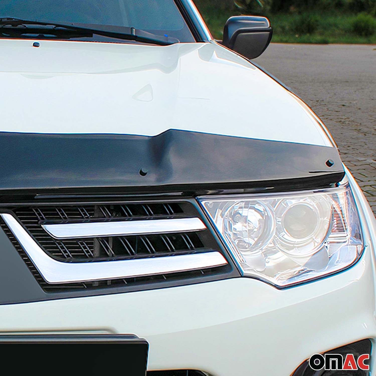 Deflecteurs d'air capot de voiture pour Mitsubishi L200 2005-2015 Acrylique Noir