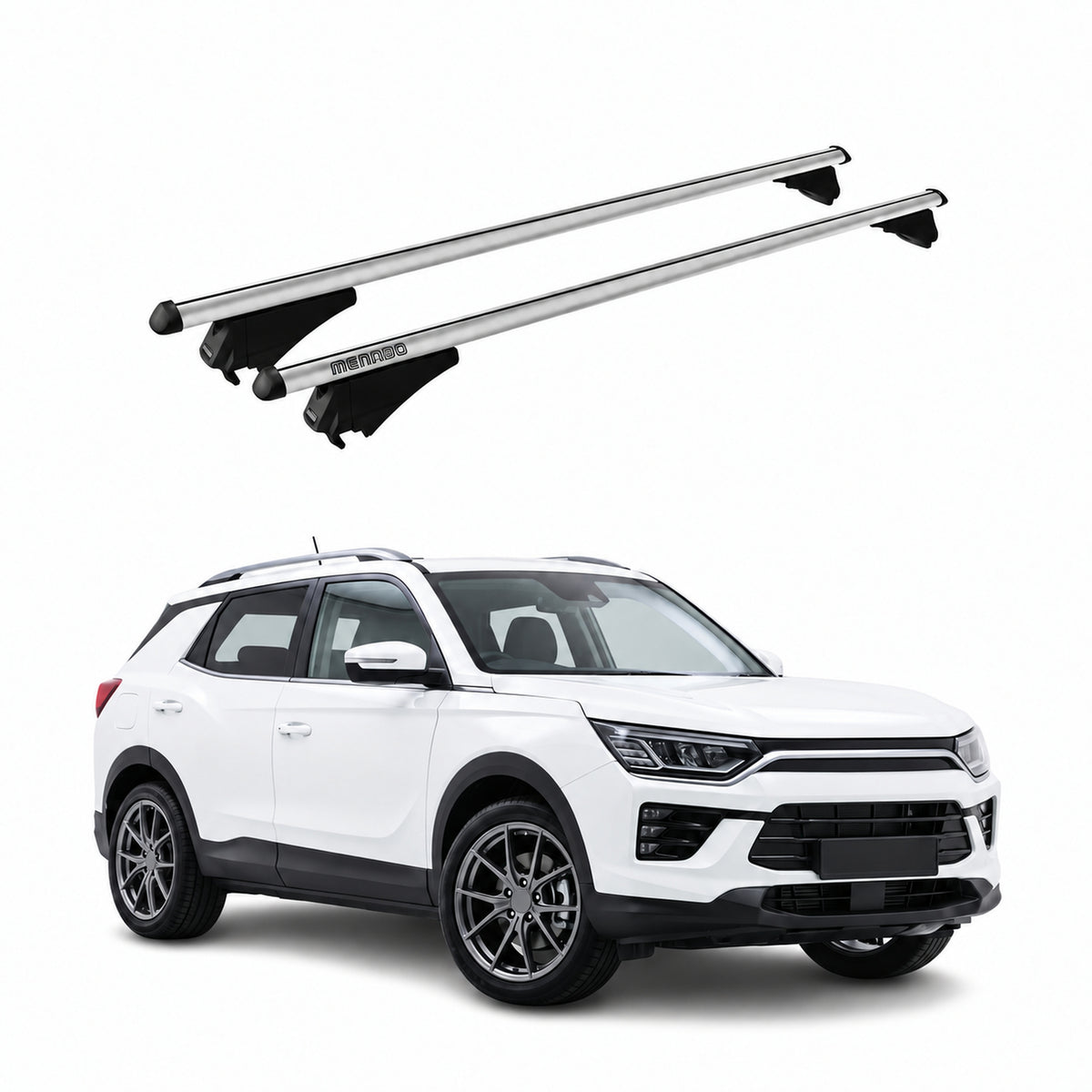Menabo Barres de toit pour KGM Korando 2024-2026 Argenté Aluminium 2 Pièces