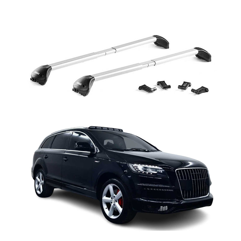 Barres de toit transversales pour Audi Q7 4L 2006-2015 Alu Gris Argenté 2x