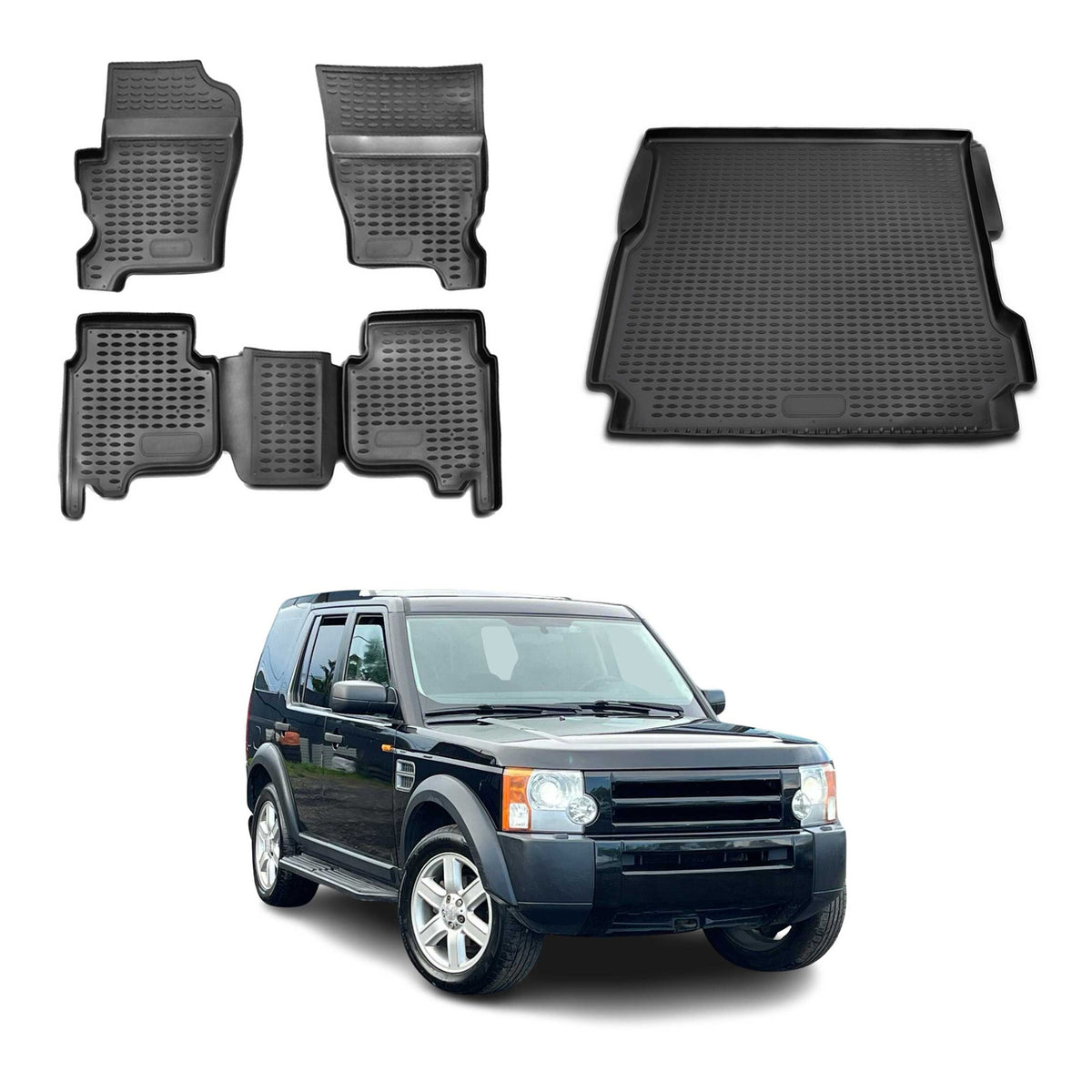 OMAC Kit Tapis de Sol et Coffre pour Land Rover Discovery LR3 L319 2004-2009