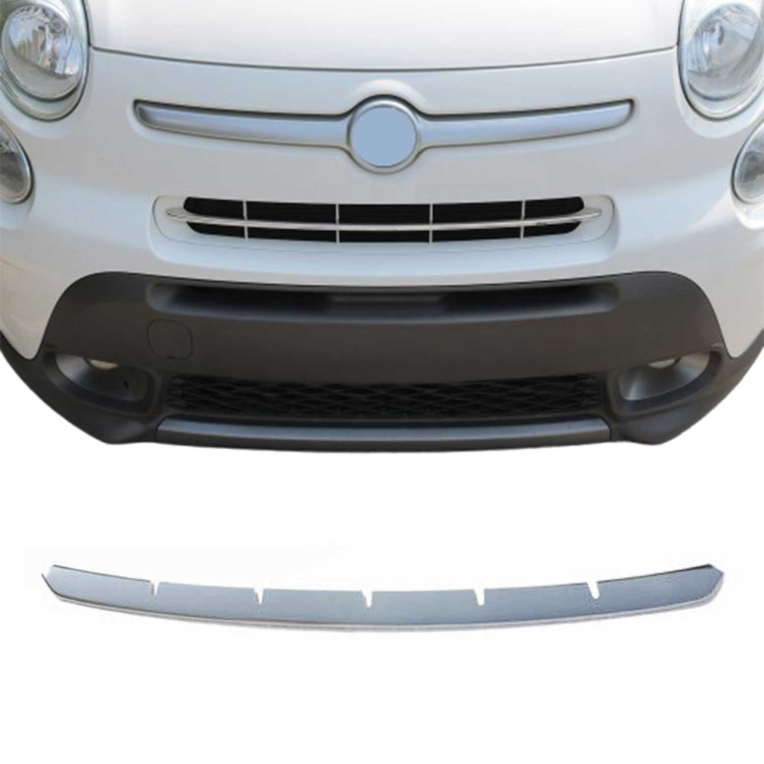 Moulure de Grille de Calandre pour Fiat 500L 2012-2017 Acier Chromé