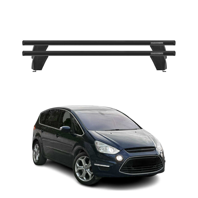Menabo Barres de toit Transversales pour Ford S-Max 2006-2015 Noir ABE 2x