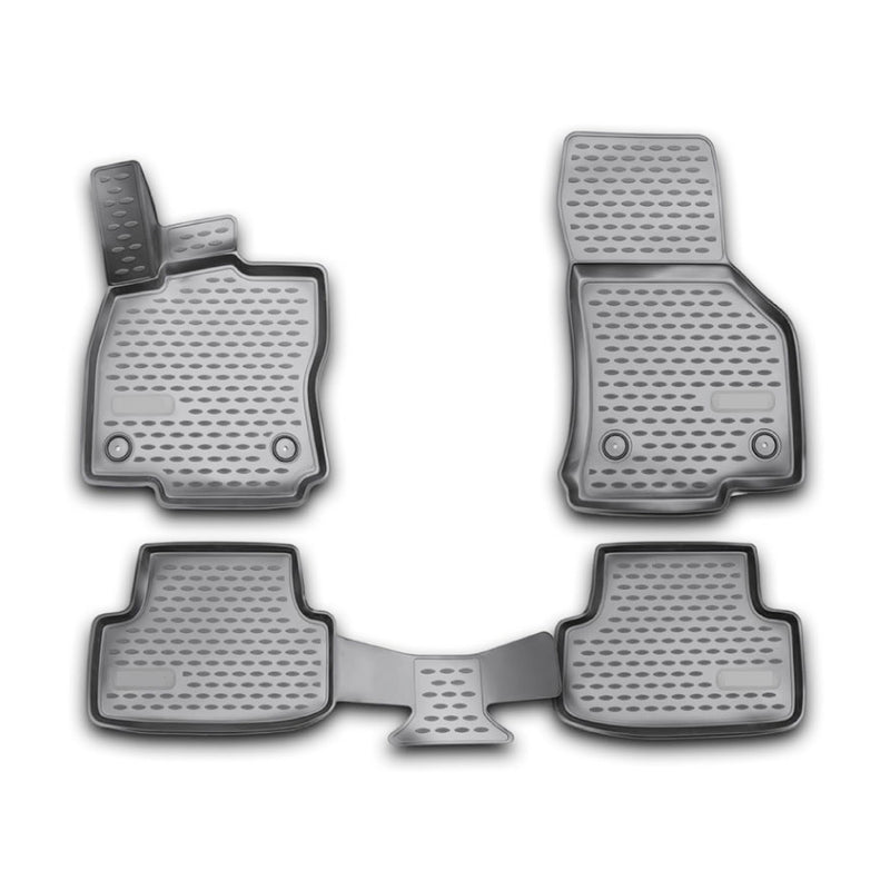 Tapis de sol pour Seat Leon 2012-2020 en caoutchouc TPE 3D Gris 4Pcs