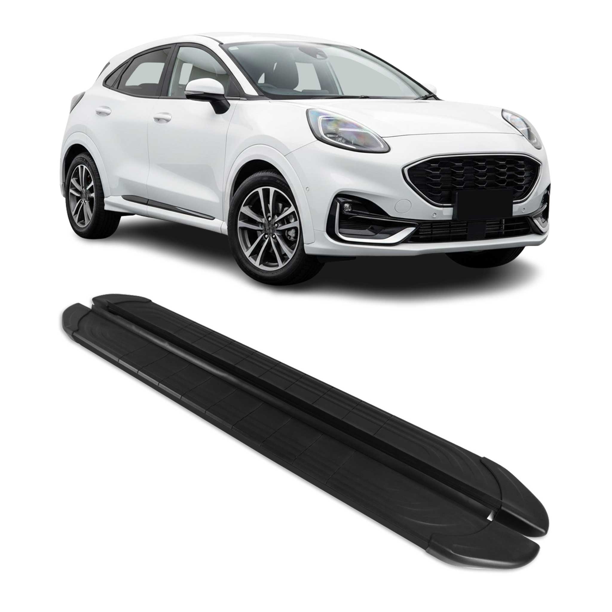 Marchepieds Latéraux pédale pour Ford Puma 2019-2026 2Pcs Aluminium Noir