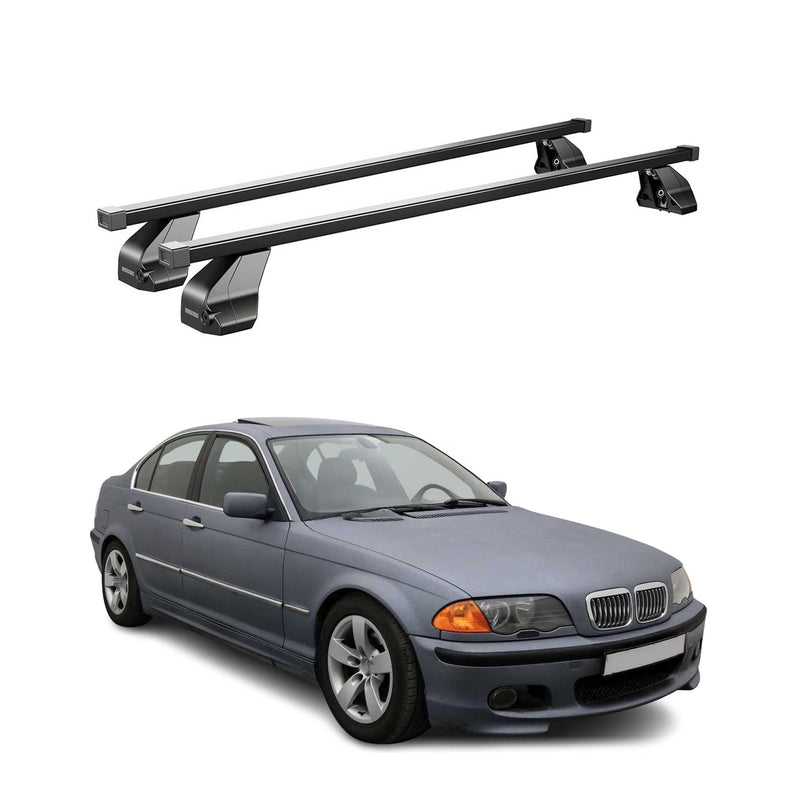 Barres transversales Menabo pour BMW Série 3 E46 Berline 1998-2007 inox Noir
