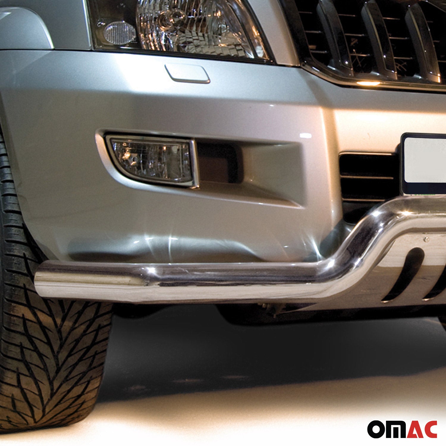 Pare-Buffle Avant Pour Toyota Land Cruiser 120 2003-2009 Argent Inox