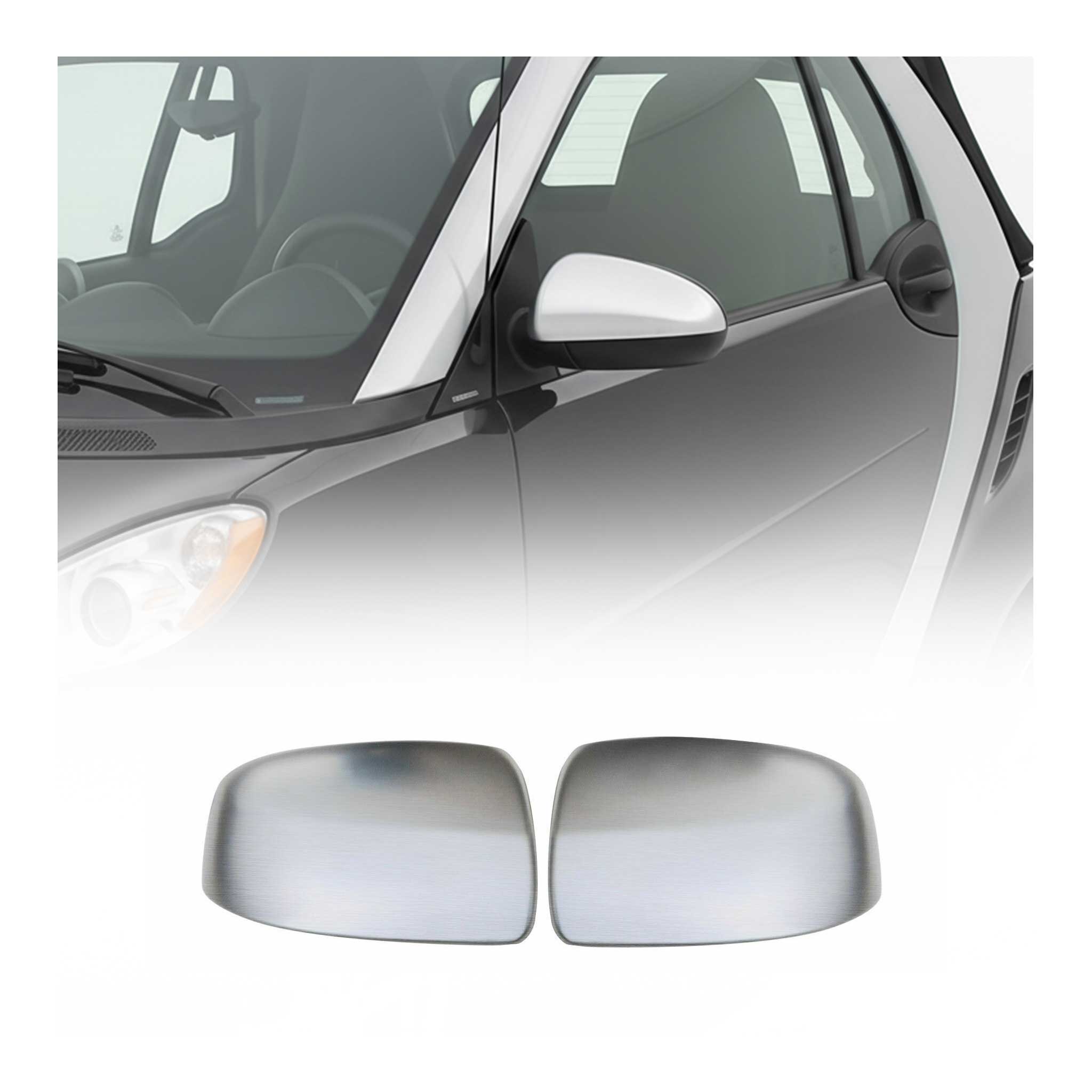 Coques de Rétroviseurs pour Smart Fortwo 451 2007-2015 en Acier Chromé Argent