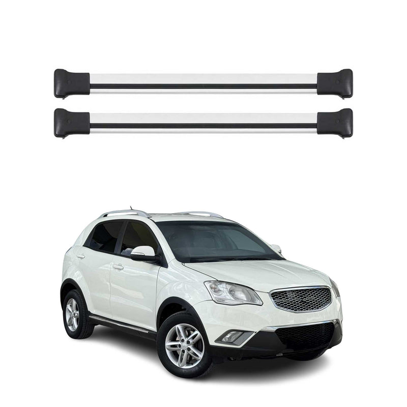 Barres de toit transversales pour Ssangyong Korando 2011-2019 Aluminium Noir