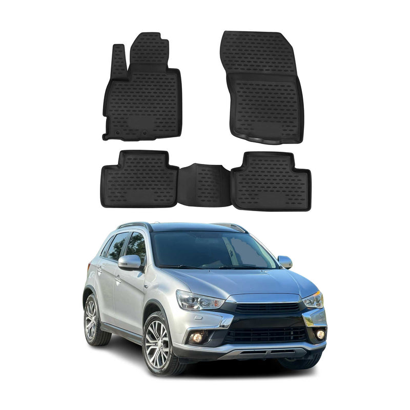 OMAC Tapis de sol pour Mitsubishi ASX 2010-2024 en caoutchouc Noir