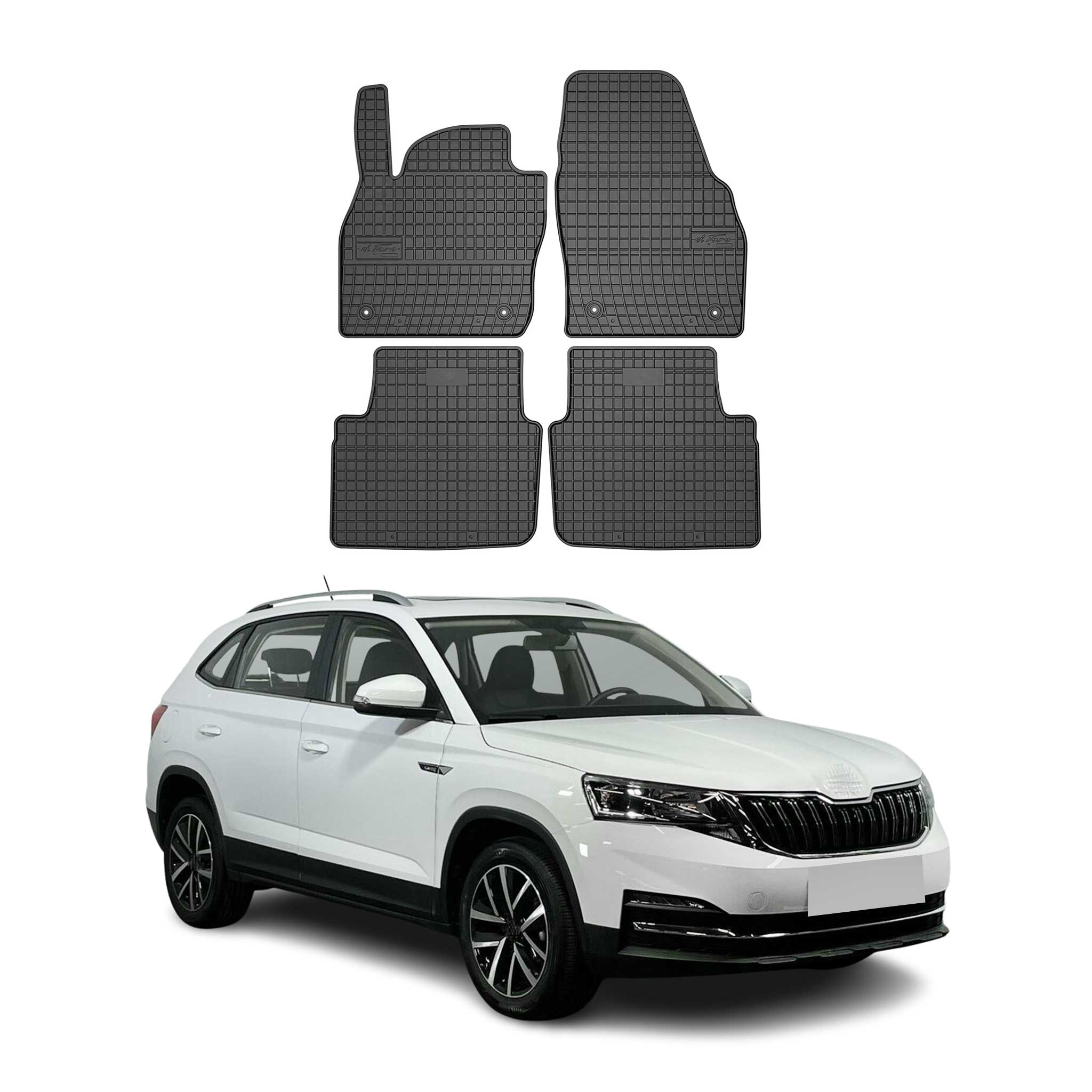 Tapis de Sol pour Skoda Kamiq 2019-2026 Caoutchouc Noir
