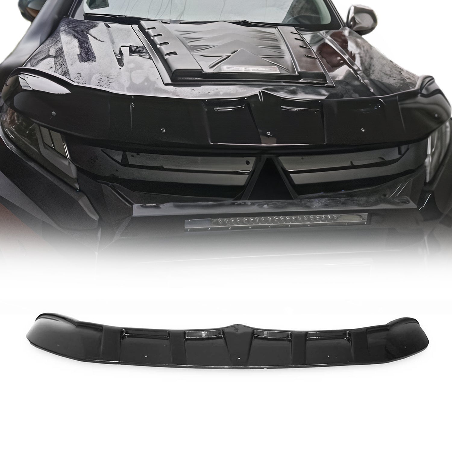 Deflecteurs d'air capot de voiture pour Mitsubishi L200 FL noir modèle en ABS 1x