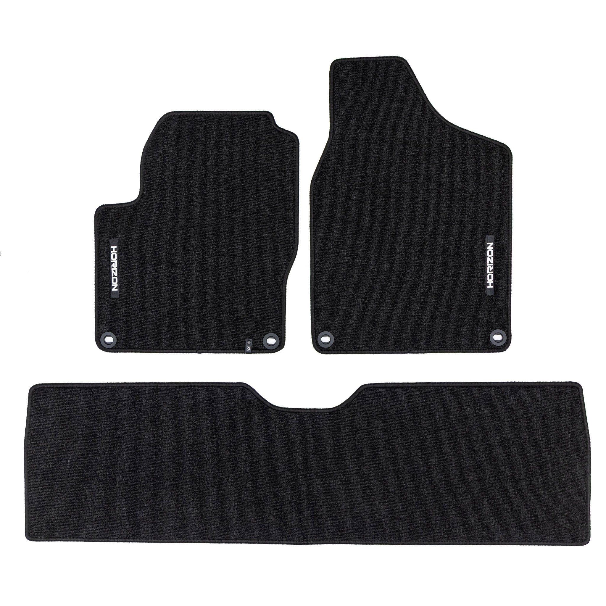 Tapis de Sol de Voiture pour Seat Alhambra I 1996-2010 Velours Durable Noir 3Pcs