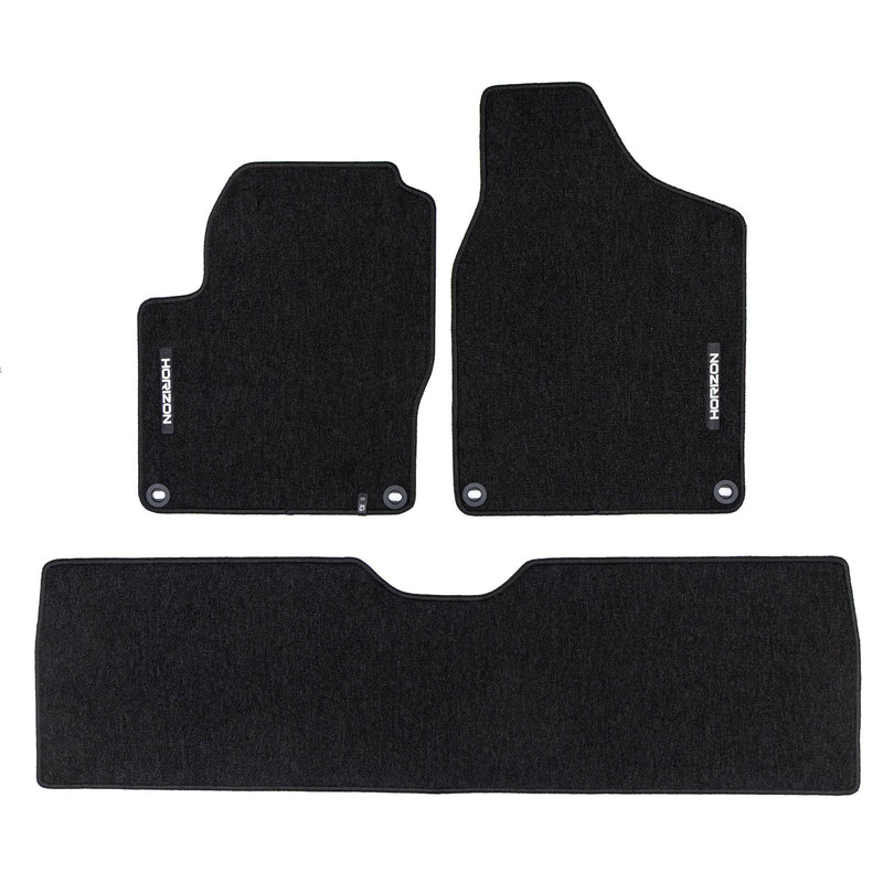 Tapis de Sol de Voiture pour Seat Alhambra I 1996-2010 Velours Durable Noir 3Pcs