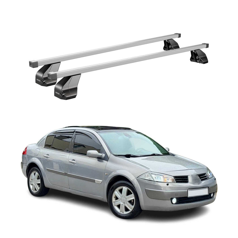 Barres de toit transversales pour Renault Megane II 2002-2010 Acier Gris