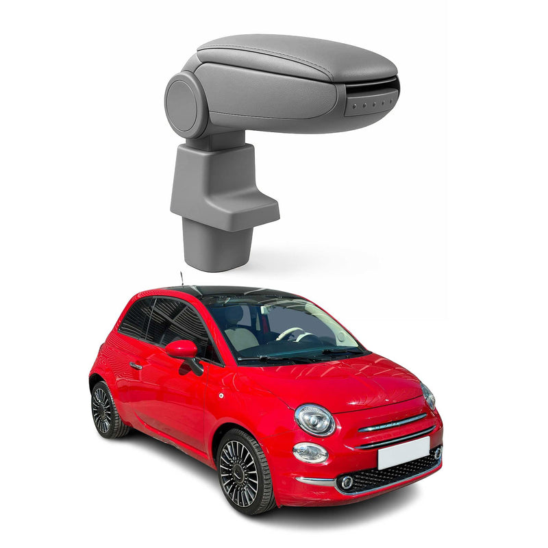 Accoudoir pour Fiat 500 500C 2015-2021 Vinyl Abs Gris