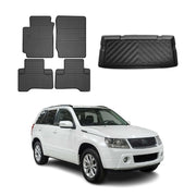 Kit Tapis de sol et coffre pour Suzuki Grand Vitara 2005-2015 TPE Noir