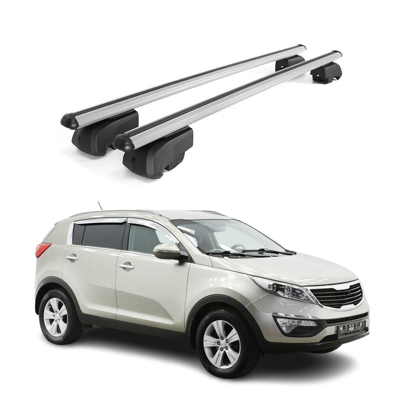Barres de toit Transversales pour Kia Sportage 2010-2015 Aluminium Gris ABE