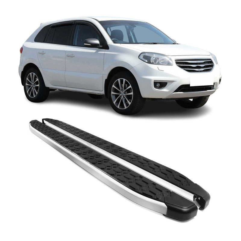 Marchepieds Latéraux pour Renault Koleos 2007-2017 Gris Noir Aluminium 2Pcs
