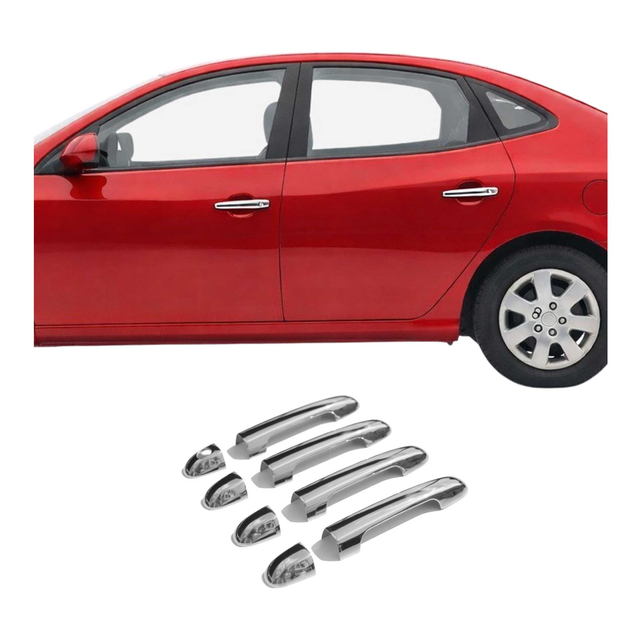 Couverture Poignée de porte pour Hyundai i30 2007-2012 4 portes Acier inox 8Pcs