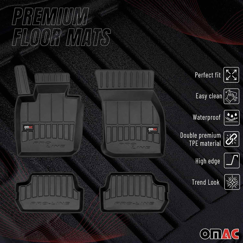 OMAC Tapis de sol en caoutchouc pour Mini Cooper 2014-2024 Noir Premium