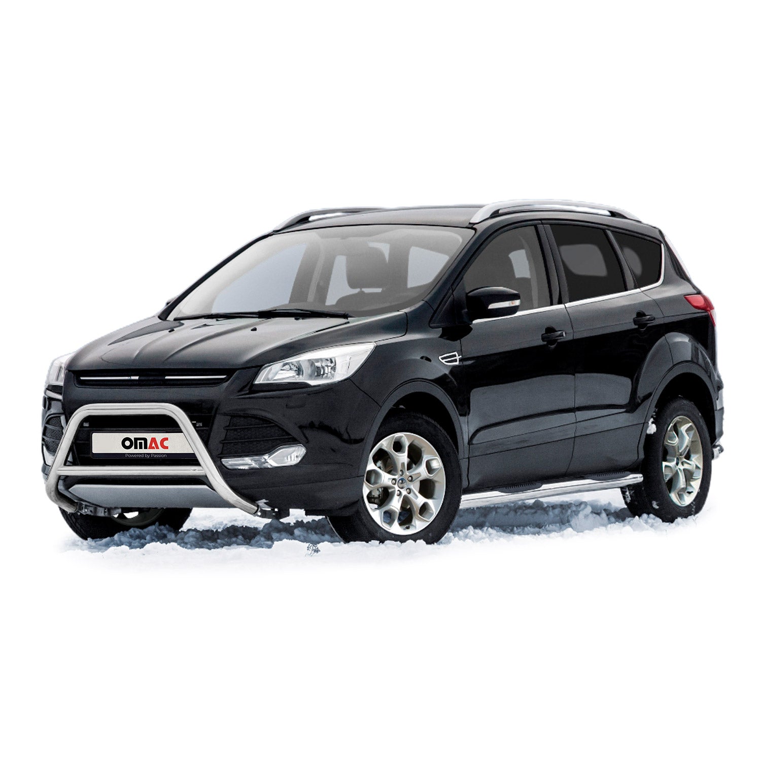 Pare-Buffle Avant Pour Ford Kuga II 2012-2017 Pre-FL en Acier Inoxy Argent