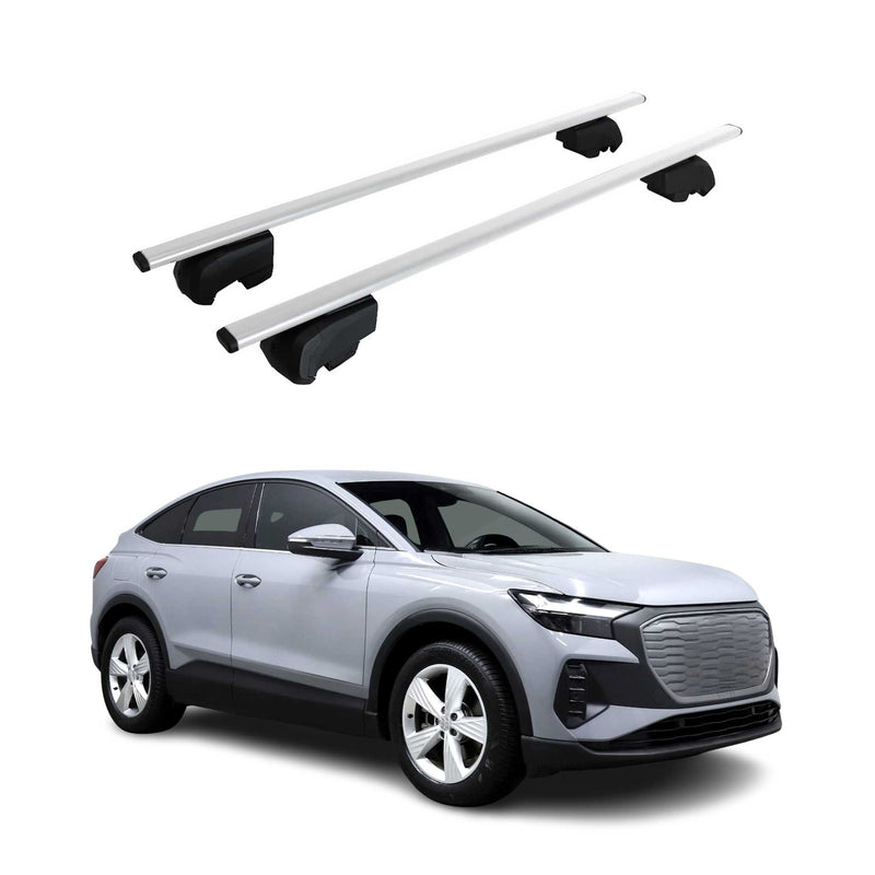 Barres de toit transversales pour Audi Q4 E-Tron 2021-2025 Fer Gris